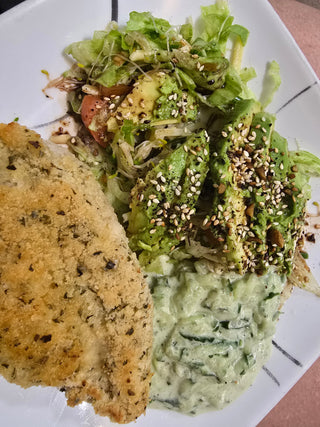 Lemon Pepper Chicken with Avocado Salad